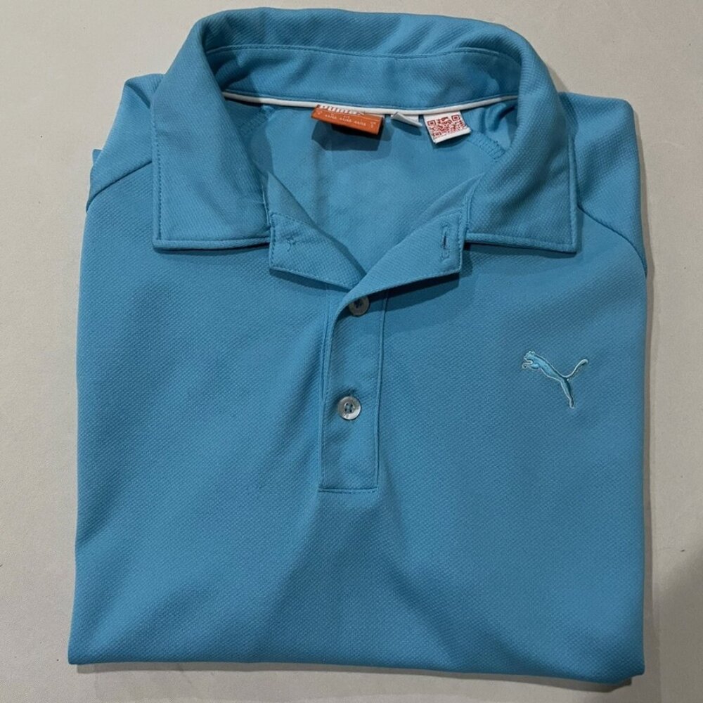Ricky Fowler's Puma Golf Pro Tour Edition Men's Teal Polo Shirt L (RARE!) - Picture 8 of 8